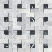 MARBLE - 0.5X1/12X12, BLACK BIANCO GIOIA, HONED